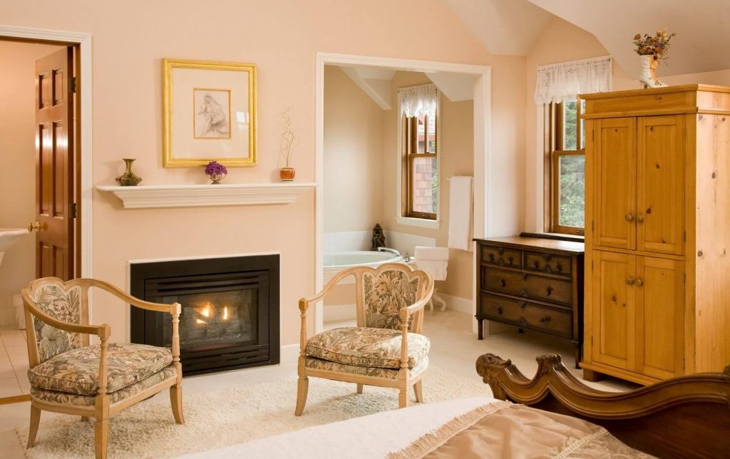 Fire Place in Tower Room at Arch Cape Inn