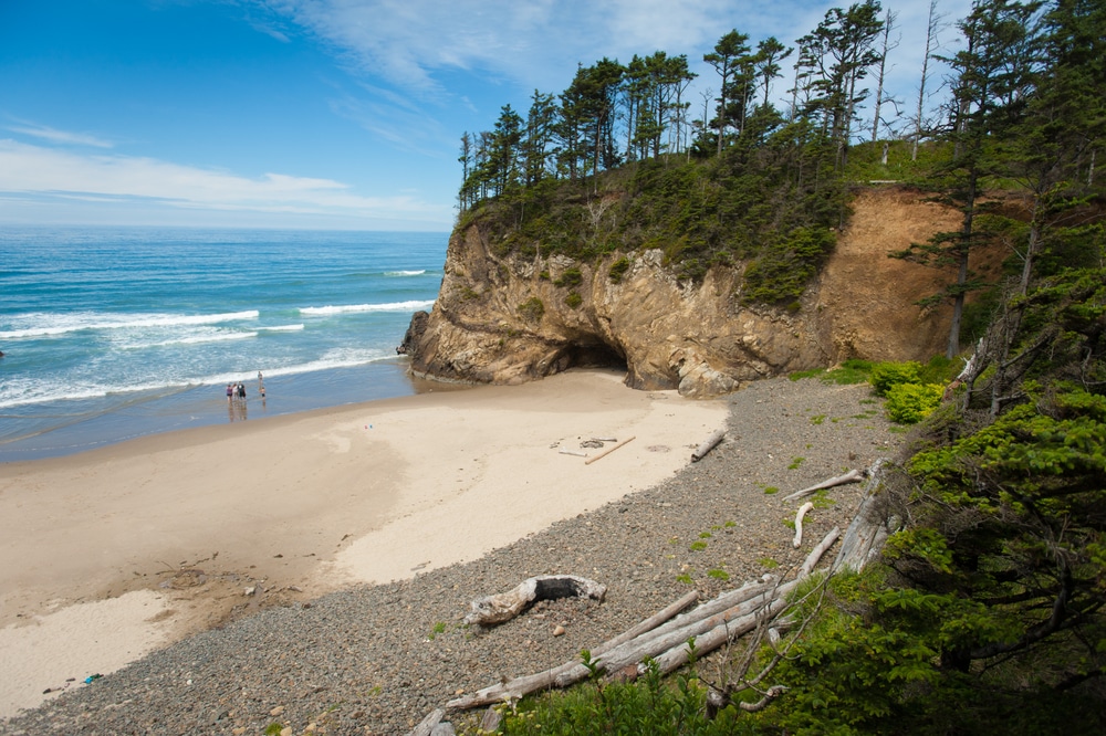 Beautiful beach at Hug Point, Oregon near our Oregon Coast Bed and Breakfast