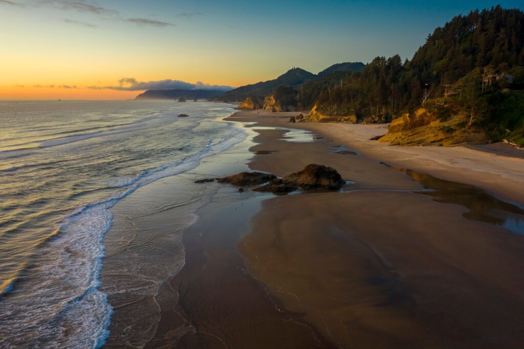 Aerial View of Arch Cape, Oregon. The perfect place for your Oregon Coast Vacation